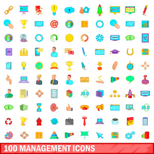100 管理图标设置 卡通风格
