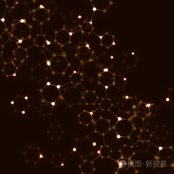 抽象的 Dna，分子结构，发光背景。矢量