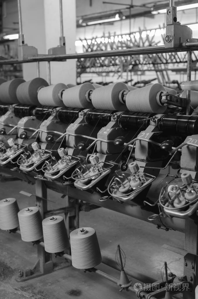 纺织工业纺纺织工厂里的机器