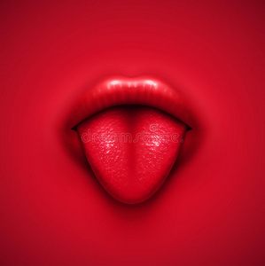 漏舌头美女图片