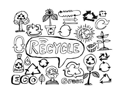 生态创意素描与环保涂鸦图片