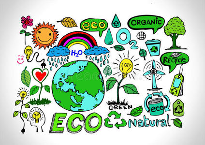 生态创意素描与环保涂鸦图片