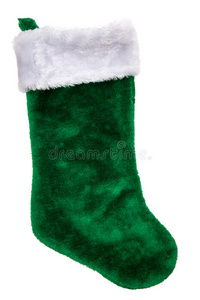 绿色毛绒圣诞袜