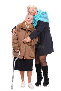 快乐的祖母和孙女