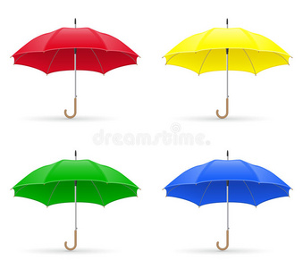 彩色伞矢量图