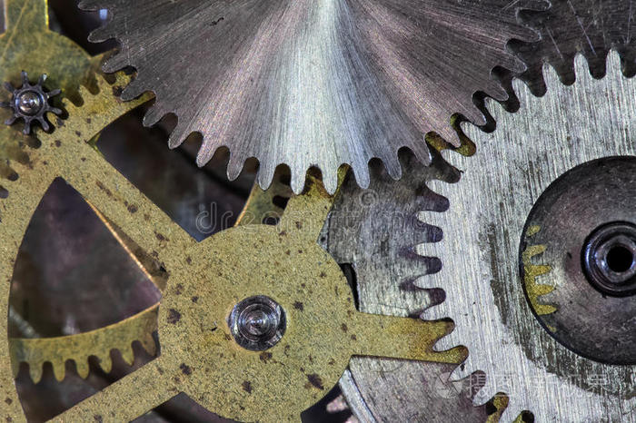 时钟齿轮和齿轮宏背景