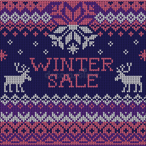 冬季销售斯堪的纳维亚风格无缝针织图案