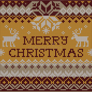 圣诞快乐斯堪的纳维亚风格无缝针织图案
