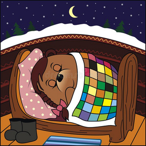 卡通冬眠夜照片