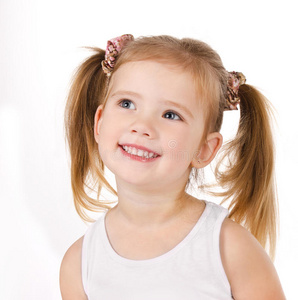 可爱微笑的小女孩肖像