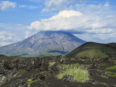 俄罗斯堪察加半岛山火山大 Udina