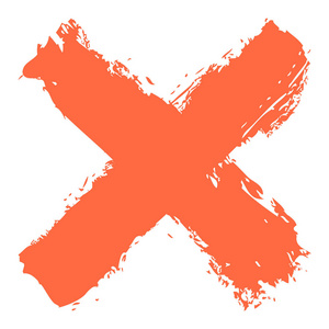 红色十字交叉一笔删除标志照片