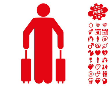 乘客行李图标与情人节奖金