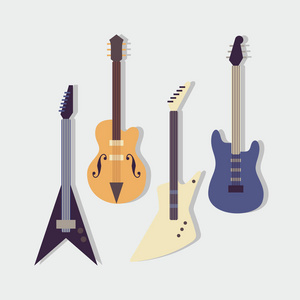 一组不同的吉他类型