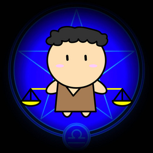 拍卖锤和案例天秤座星座标志图标轮廓描边设置虚线设计插图在深蓝色