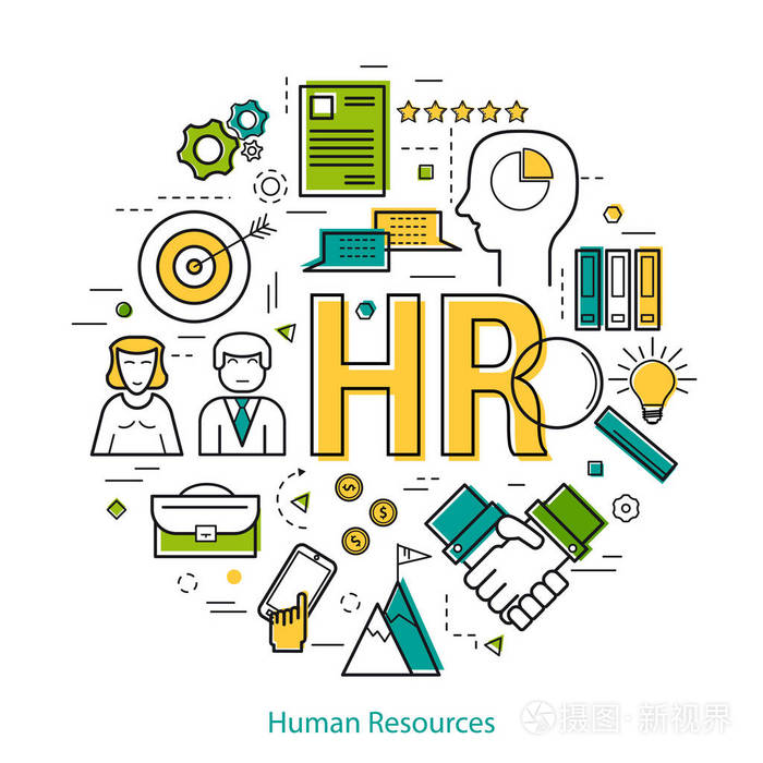 概念人力资源线稿