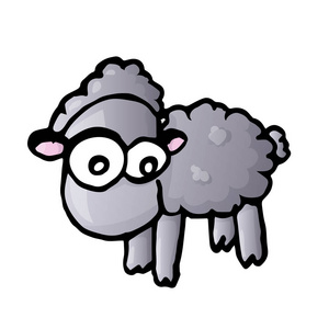 可爱的颜色的羊。矢量