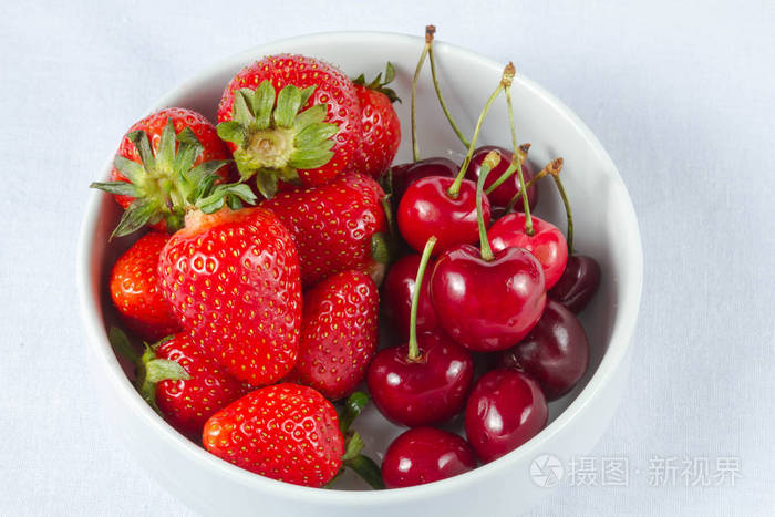 草莓樱桃浆果水果背景甜多汁的红