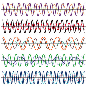 声波矢量集。音频均衡器。声音及音频波