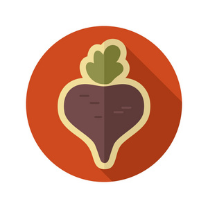 甜菜平面图标。蔬菜矢量