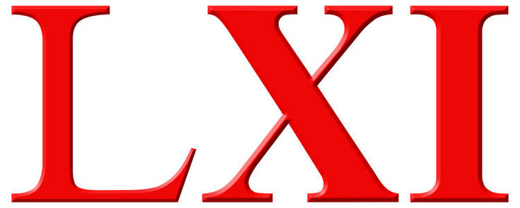 联合国大学罗马数字 lxi et sexaginta,61,六十一人,一个孤立照片