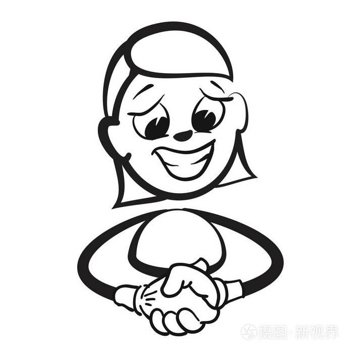 简笔图系列的情绪-搓手插画-正版商用图片0xd4xv-摄图新视界