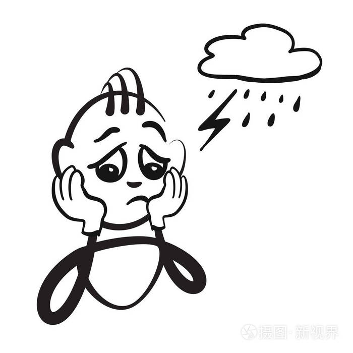 简笔图系列情绪 —— 失败插画-正版商用图片0xd624-摄图新视界