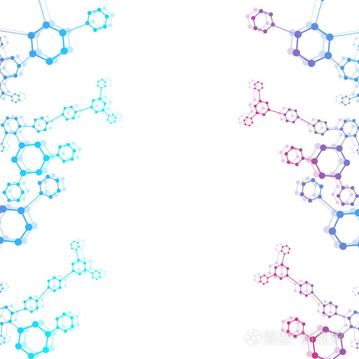 与连接的线和点的几何抽象背景。结构分子和通信。您设计的的科学概念。医疗 技术 科学背景。矢量图