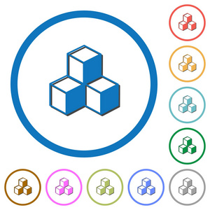 橘黄色和灰色多维数据集多维数据集图标阴影和轮廓照片