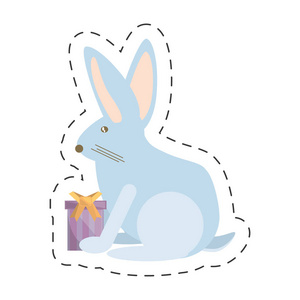 复活节兔子与礼物图标