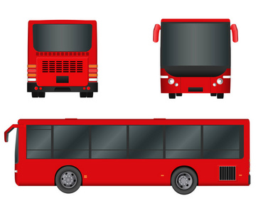 红城巴士模板。旅客运输。矢量图 eps 10 孤立在白色背景上