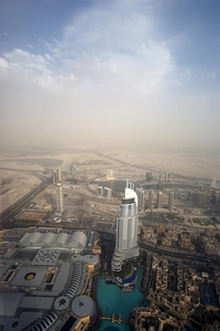阿联酋迪拜。从哈利法塔的高度鸟瞰