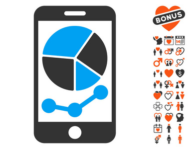 移动图形图标与爱奖金照片