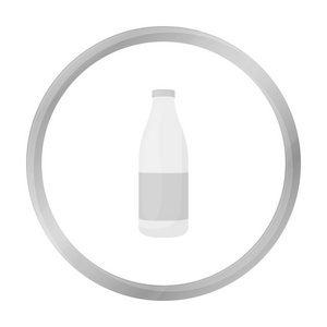 瓶牛奶图标单色。单个生物 生态 有机产品图标从大牛奶单色