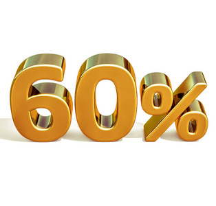 3d 黄金 60 60%折扣的标志照片