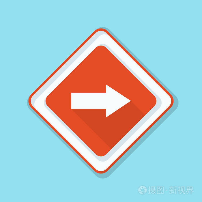 正确的方向前进道路标志牌上写图标