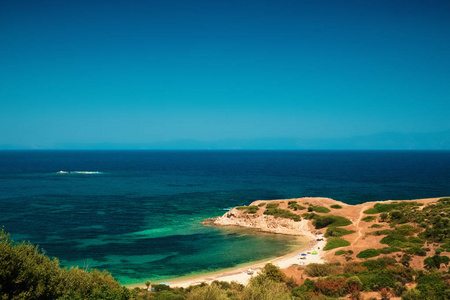 在希腊的 Chalkidiki 岛上美丽的大海风景