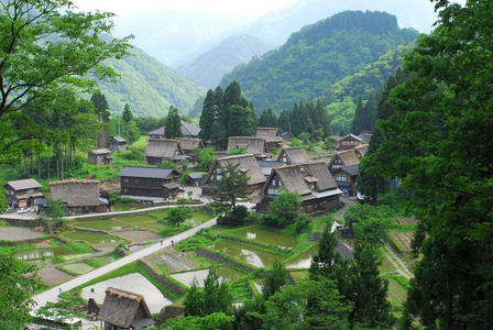 日本村庄在富山县国家