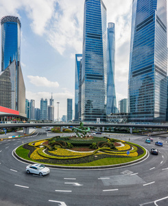 城市交通道路与城市景观的背景