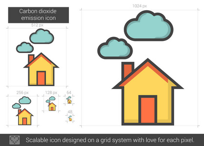 二氧化碳排放线图标