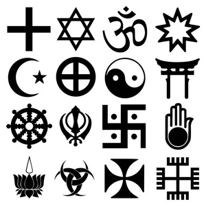 宗教的迹象.别人和混合符号.矢量格式照片