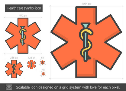 卫生保健符号线图标