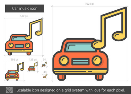 汽车音乐线图标