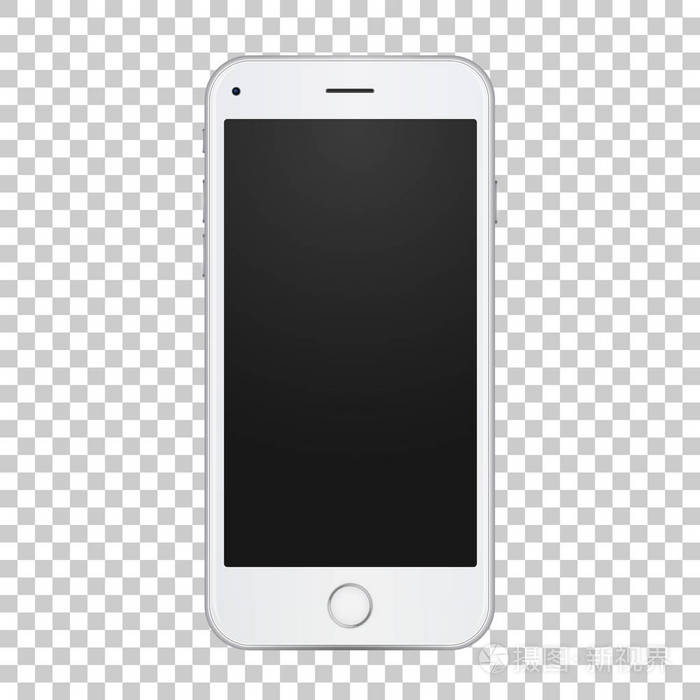 在3d的写实风格矢量图白色智能手机