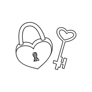 锁孔矢量图矢量安全密码隐私元素挂锁与黑色背景上的键键和锁-平面