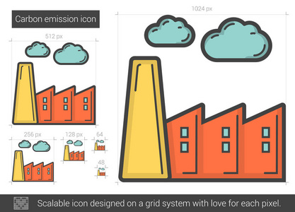 碳排放线图标图片