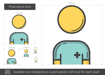 药剂师线图标