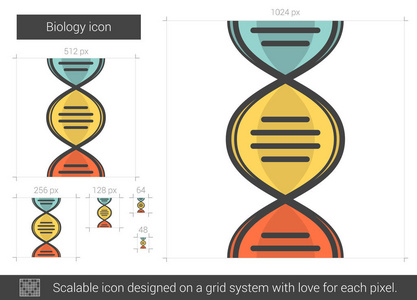 生物学线图标