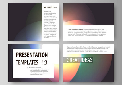 演示文稿幻灯片的业务模板集。很容易编辑抽象矢量布局。复古风格，神秘的科幻背景。未来的时尚设计