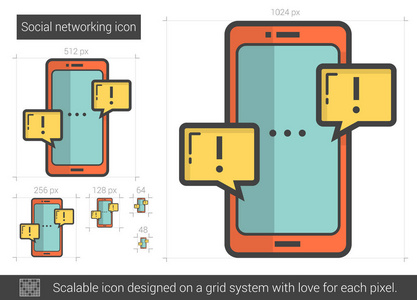 社会网络线图标